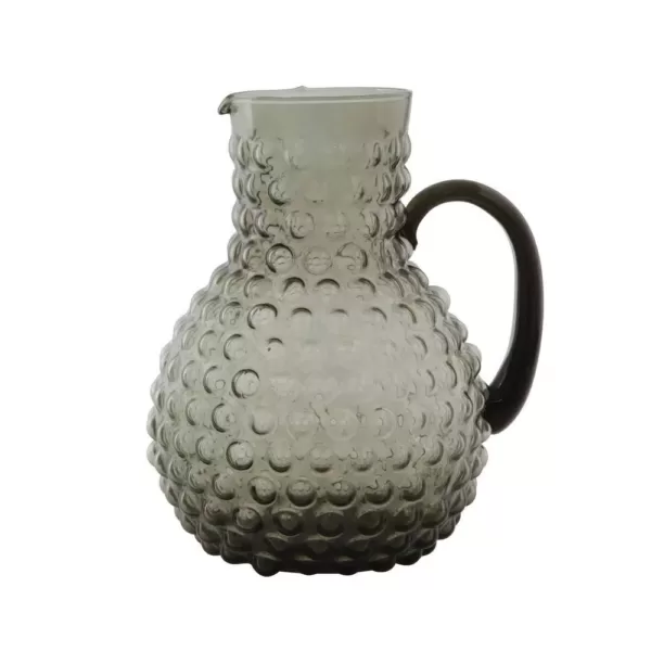 3R Studios 80 fl. oz. Smoked Glass Hobnail Pitcher