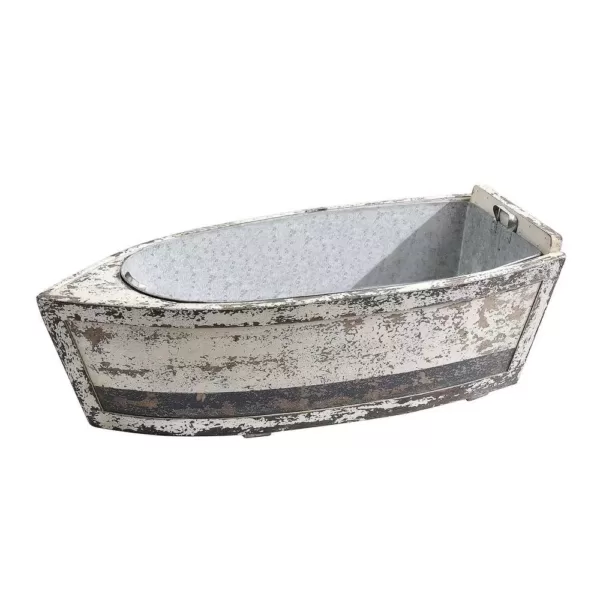 3R Studios Wood Decorative Boat with Tin Insert