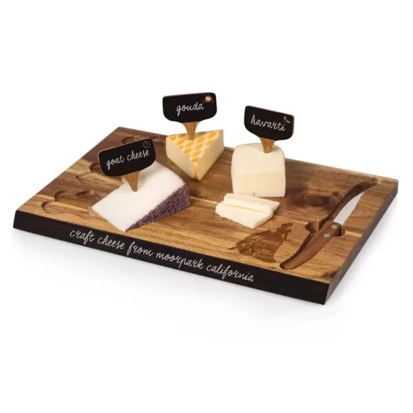 TOSCANA 15 in. Cinderella Delio Acacia Cheese Board and Tools Set