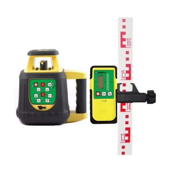 AdirPro 1650 ft. Green Beam Self leveling Rotary Laser Level with Receiver and Remote (5-Piece)