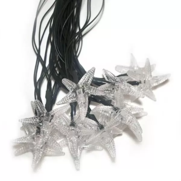 ALEKO 30-Light LED White Starfish Solar Powered String Lights