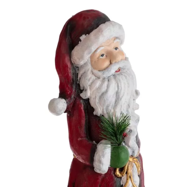 Alpine Corporation 28 in. Christmas Tall Skinny Santa Statuary