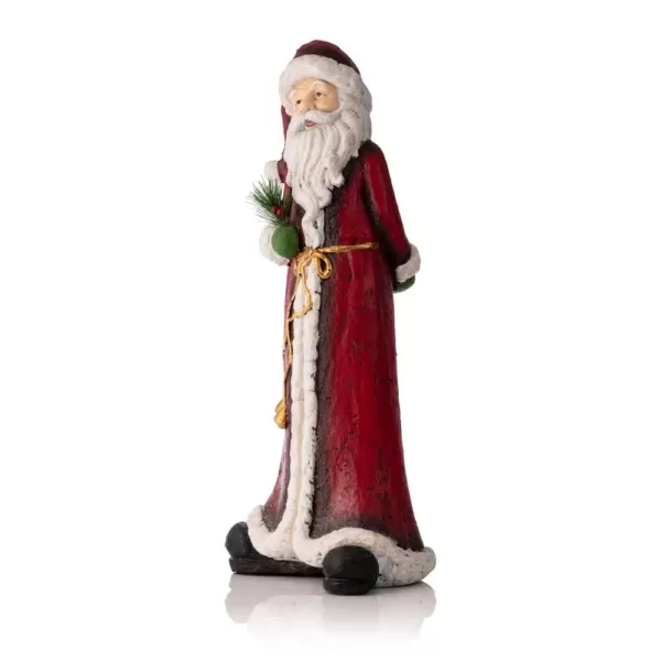 Alpine Corporation 28 in. Christmas Tall Skinny Santa Statuary