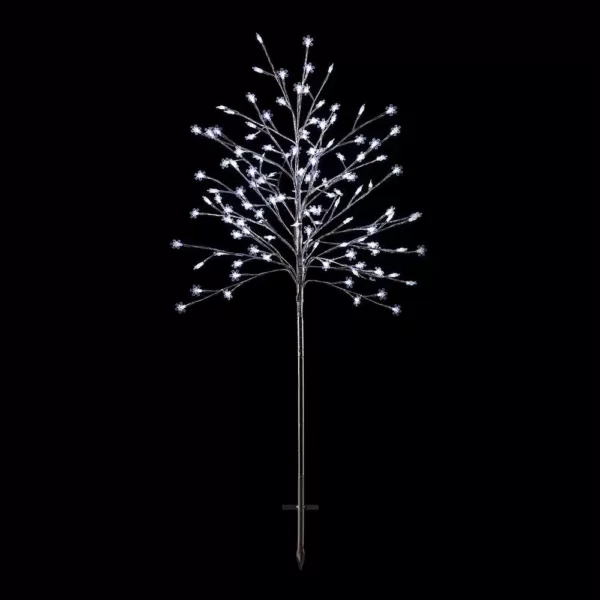 Alpine Corporation 58 in. Tall Frosty Christmas Snowflake Tree with Cool White LED Lights