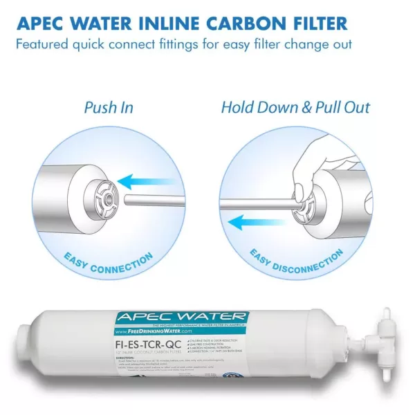 APEC Water Systems Essence In-line Carbon Replacement Water Filter Cartridge 10 in. with 1/4 in. Quick Connect