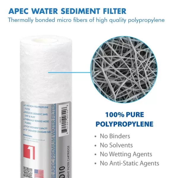 APEC Water Systems Ultimate 10 in. Super Capacity Replacement Pre-Filter Set for 90 GPD pH+ Reverse Osmosis Systems