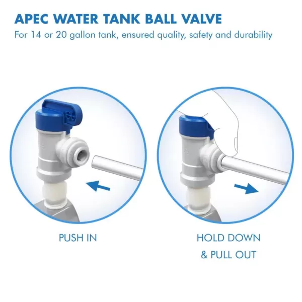 APEC Water Systems Tank Ball Valve 3/4 in. NPTF 1/4 in. Output for Reverse Osmosis Storage Tank (Standard System with 14/20 Gal. Tank)