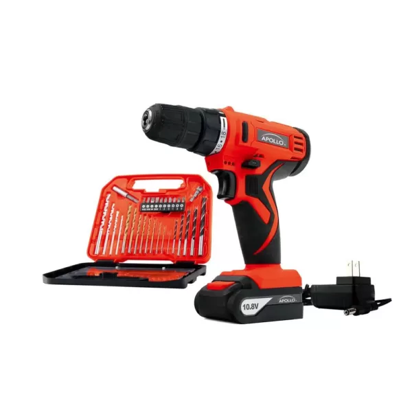 Apollo 10.8-Volt Lithium-Ion Cordless 3/8 in. Drill with Accessory Set (30-Piece)