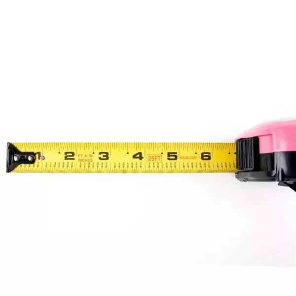 Apollo 25 ft. Tape Measure in Pink