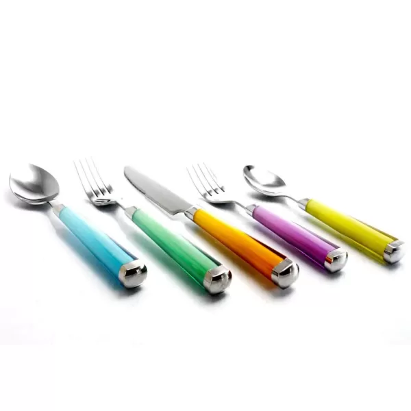 Gibson Home Pastel Extravaganza 20-Piece Assorted Colors Stainless Steel Flatware Set (Service for 4)