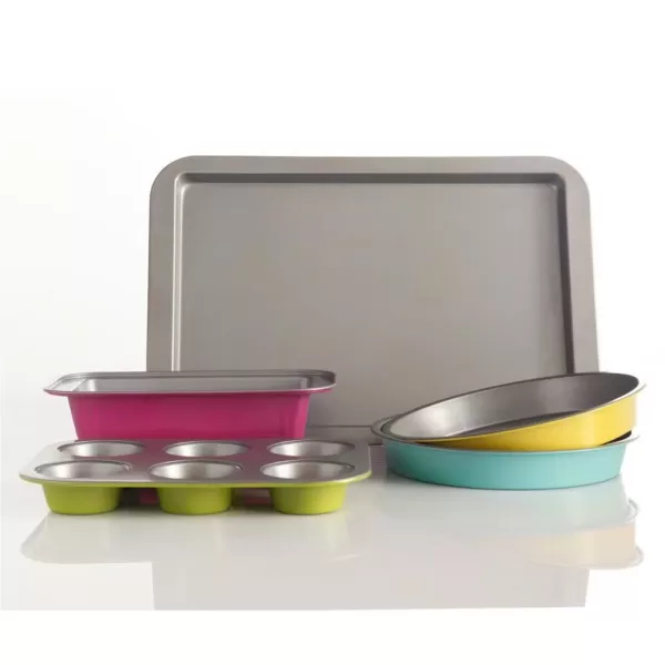 Gibson Color Splash Lyneham 5-Piece Carbon Steel Bakeware Set