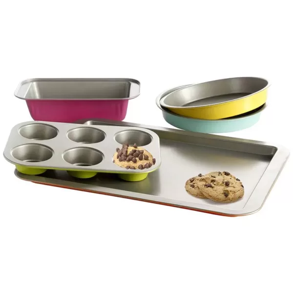 Gibson Color Splash Lyneham 5-Piece Carbon Steel Bakeware Set