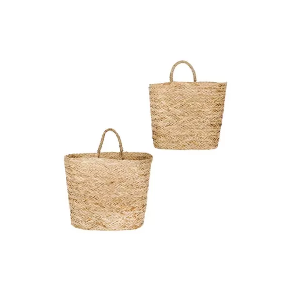 3R Studios Seagrass Handwoven Decorative Wall Baskets (Set of 2)