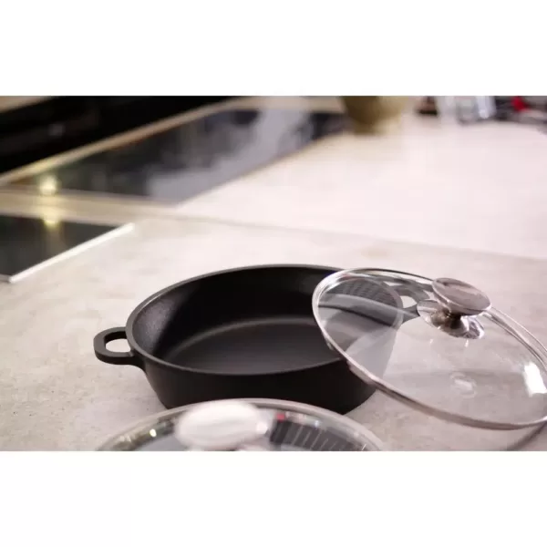 Berndes Vario Click 11.5 in. /4 Qt. Induction Round Saute Casserole with Lid Black