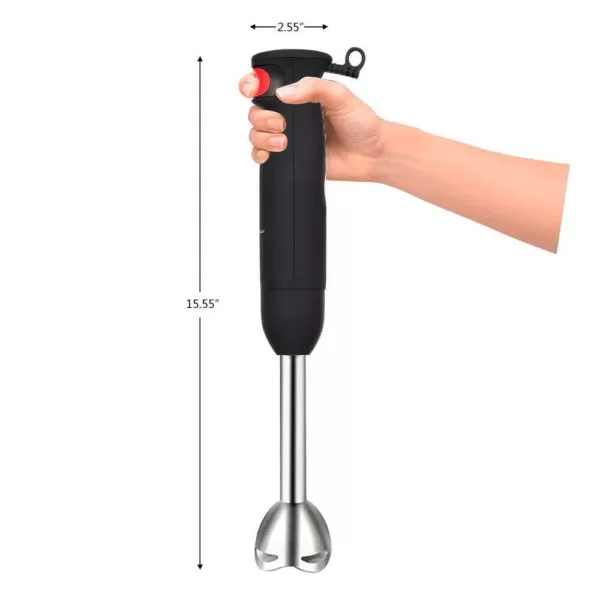 Boyel Living 8-Speed 500-Watt Black Stainless Steel Control 5-in-1 Multi-Purpose Immersion Hand Blender Set