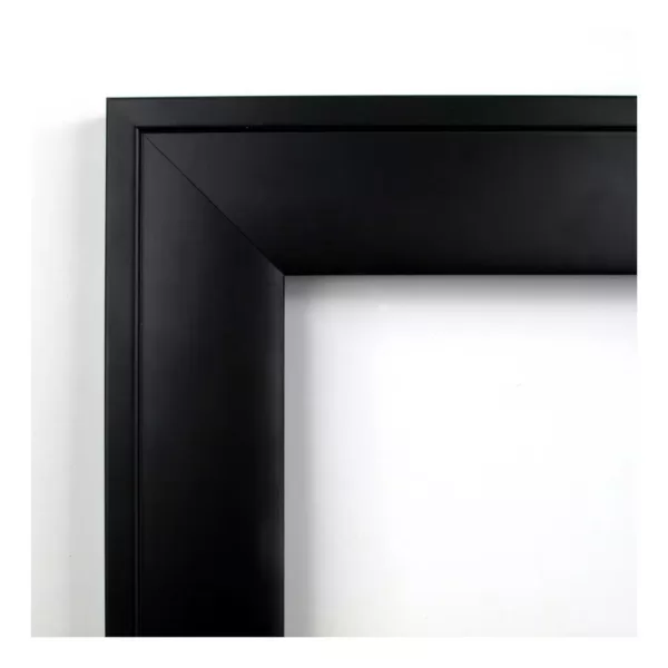 Amanti Art Nero 40 in. W x 28 in. H Framed Rectangular Beveled Edge Bathroom Vanity Mirror in Black