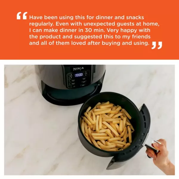 NINJA 4 Qt. Electric Black Air Fryer with Recipe Book