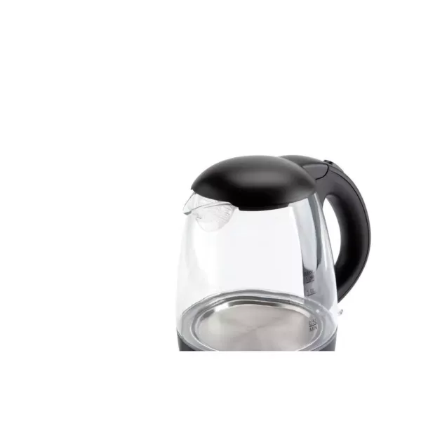 AROMA 5-Cup Black Glass Corded Electric Kettle with Automatic Shut-Off