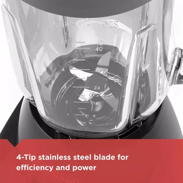 BLACK+DECKER 40 oz. 10-Speed Black Countertop Blender