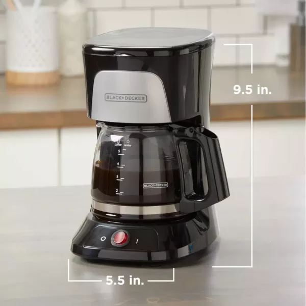 BLACK+DECKER 5-Cup Black Coffeemaker