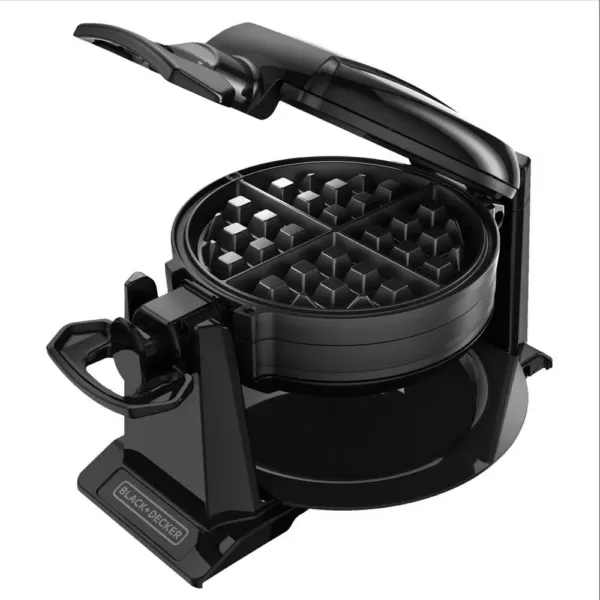 BLACK+DECKER 2-Waffle Black Flip Belgian Waffle Maker