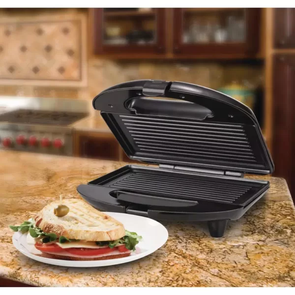 Brentwood Appliances 750 W Black Nonstick Panini Press and Sandwich Maker