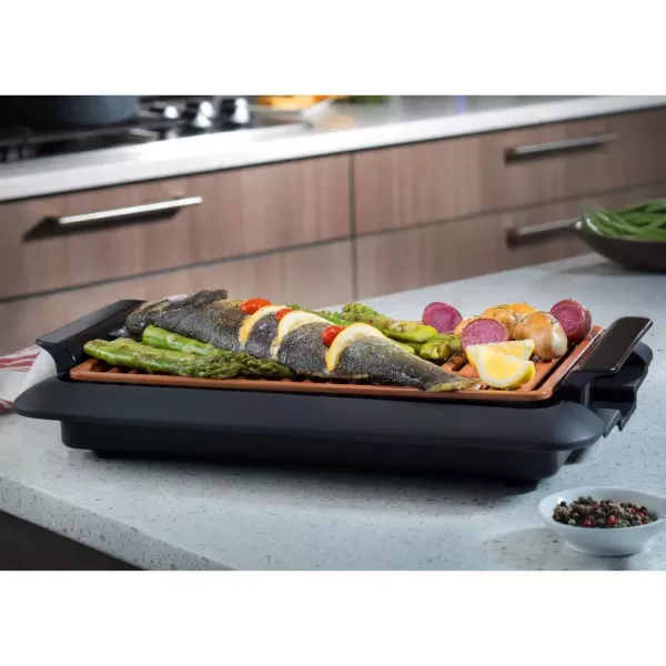 Gotham Steel 234 sq. in. Black Copper Non-Stick Ti-Ceramic Smoke-less Indoor Grill