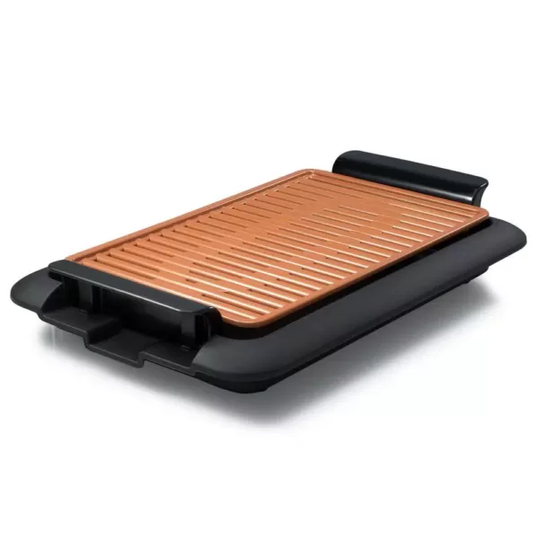 Gotham Steel 234 sq. in. Black Copper Non-Stick Ti-Ceramic Smoke-less Electric Indoor Grill & Griddle