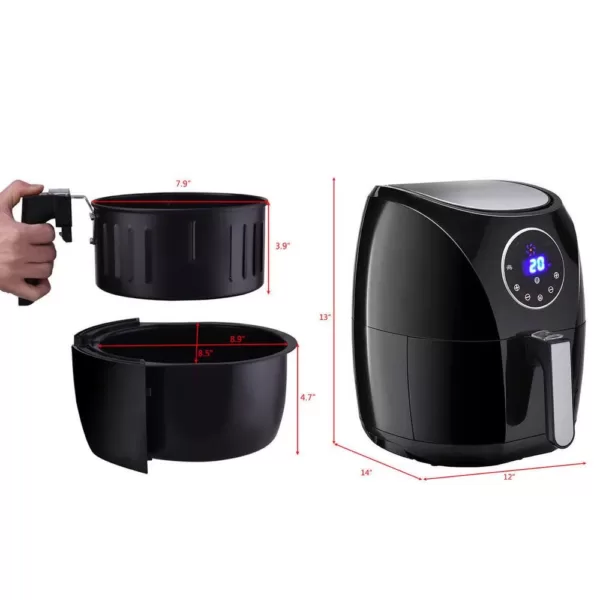 Costway 1400-Watt Electric Air Fryer 3.4 Qt. LCD Touch Screen Timer and Temperature Control