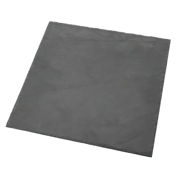 Creative Home Natural Slate Black  Stone 12 in. x 12 in. Square Serving Board Cheese Platter Hot Pan Trivet