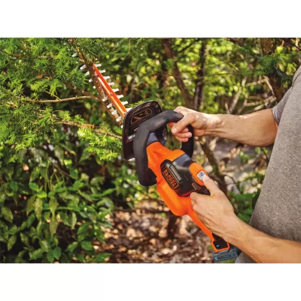 BLACK+DECKER 22 in. 20V MAX Lithium-Ion Cordless POWERCUT Hedge Trimmer with (1) 1.5Ah SMARTECH Battery and Charger Included