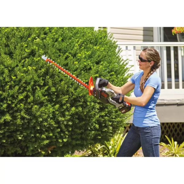 BLACK+DECKER 24 in. 60V MAX Lithium-Ion Cordless POWERCUT Hedge Trimmer with (1) 1.5Ah Battery and Charger Included