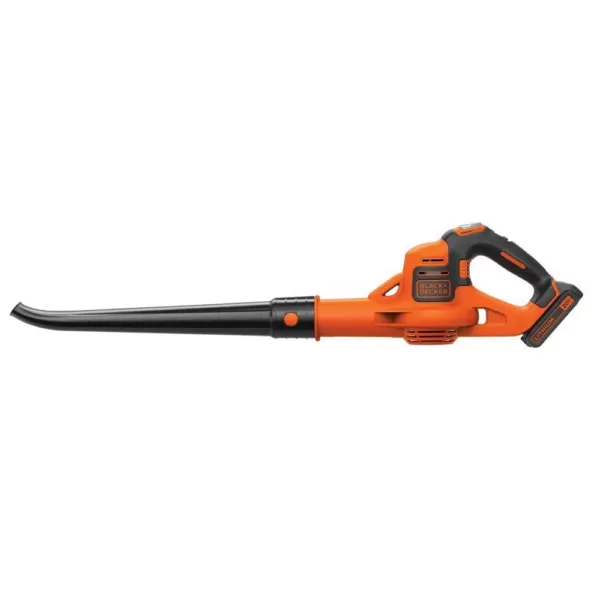 BLACK+DECKER 130 MPH 100 CFM 20V MAX Lithium-Ion Cordless Handheld Leaf Sweeper with (1) 2.0Ah Battery and Charger Included