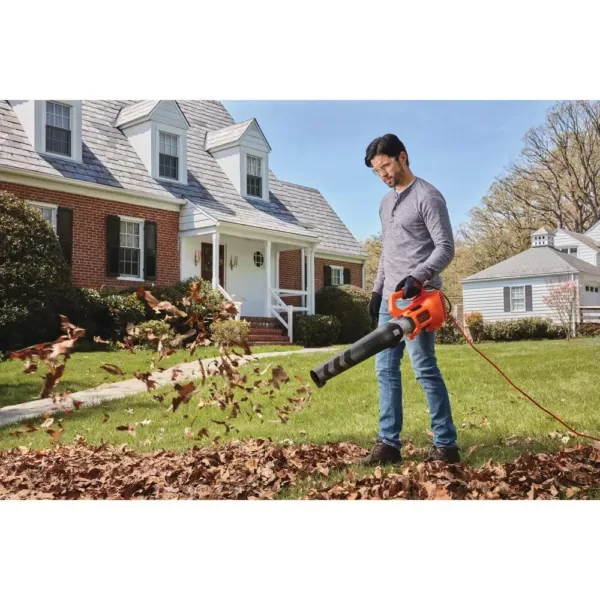 BLACK+DECKER 140 MPH 450 CFM 9 Amp Corded Electric Axial Leaf Blower