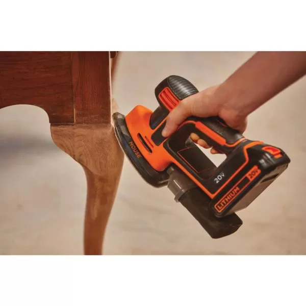 BLACK+DECKER 20-Volt MAX Lithium-Ion Cordless Mouse Sander with 1.5 Ah Battery and Charger