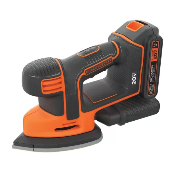 BLACK+DECKER 20-Volt MAX Lithium-Ion Cordless Mouse Sander with 1.5 Ah Battery and Charger