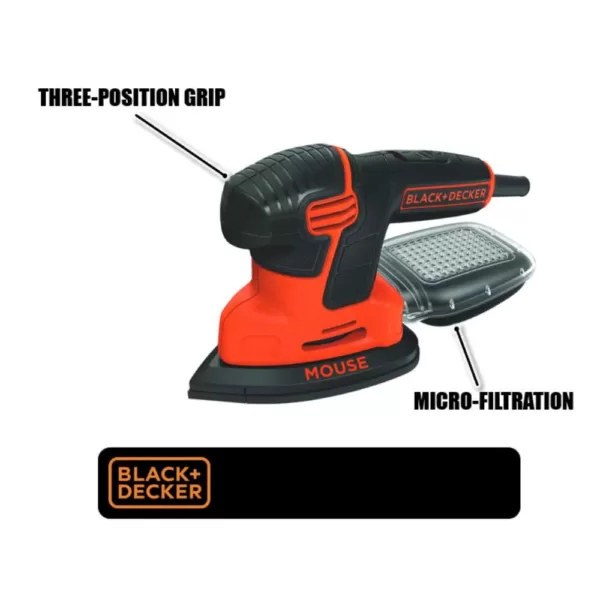 BLACK+DECKER 1.2 Amp Corded Detail Mouse Sander