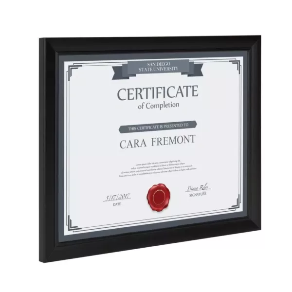 DesignOvation Cornell 8.5 in. x 11 in. Black Picture Frame (Set of 4)