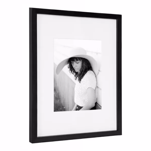 DesignOvation Gallery 13 in. x 16 in. matted to 8 in. x 10 in. Black Picture Frame