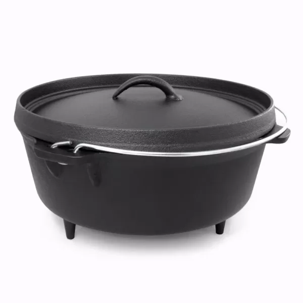 ExcelSteel 6 qt. Round Cast Iron Dutch Oven in Black with Lid