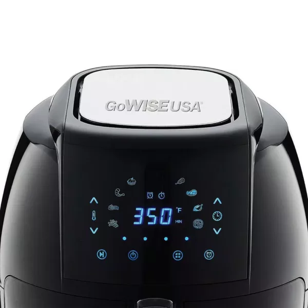 GoWISE USA 8-in-1 5.8 Qt. Black Electric Air Fryer with Recipe Book