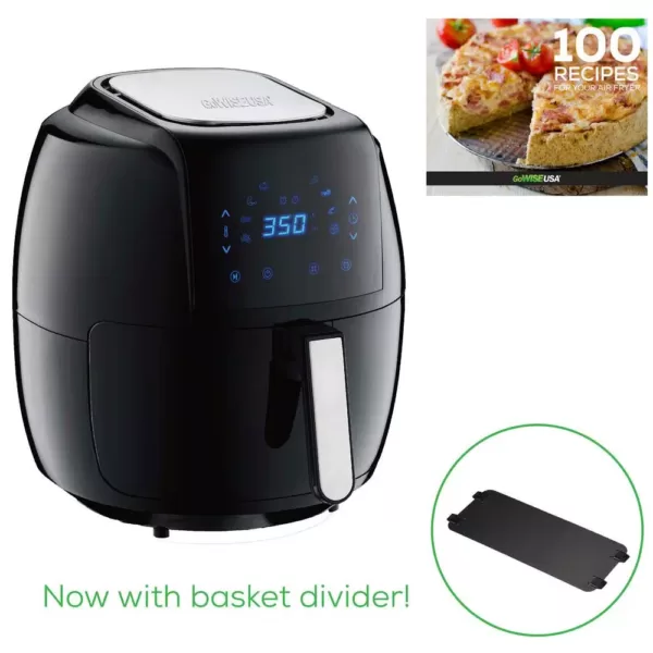 GoWISE USA 8-in-1 7.0 Qt. Black Electric Air Fryer with Recipe Book