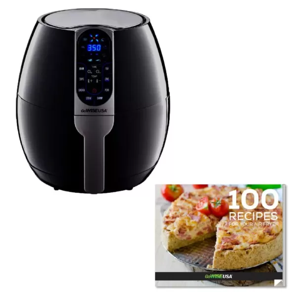 GoWISE USA 5.0 qt. Black Electric Air Fryer with 8-Presets with Recipe Book