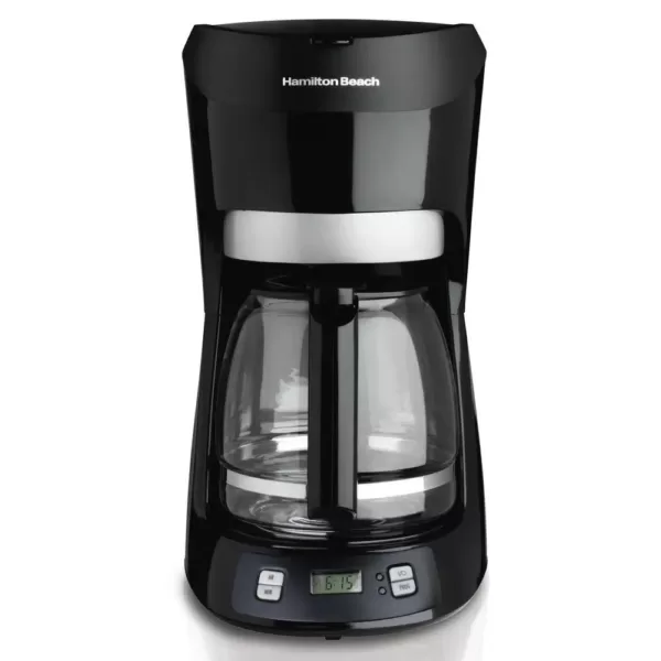 Hamilton Beach 12-Cup Black with Digital Clock Drip Coffeemaker with Digital Clock