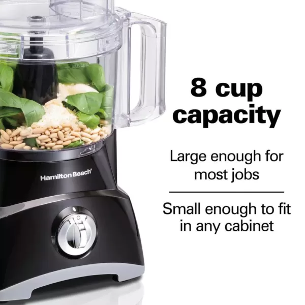 Hamilton Beach 8-Cup 2-Speed Black Food Processor and Vegetable Chopper