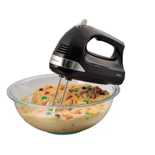 Hamilton Beach 6-Speed Black Hand Mixer with Snap-On Case