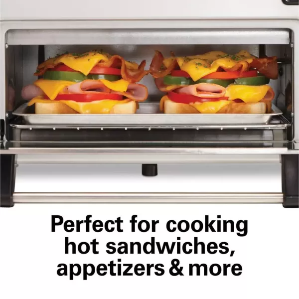 Hamilton Beach Toastation 1300 W 2-Slice Black and Gray Toaster Oven with Top Toasting Slot