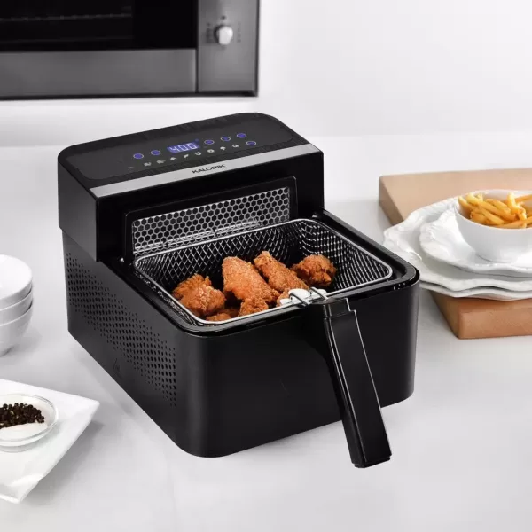 KALORIK 3.5 Qt. Black 2-in-1 Digital Deep and Air Fryer