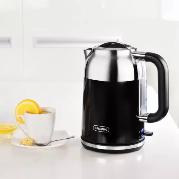 KALORIK Retro 7-Cup Black Cordless Electric Kettle