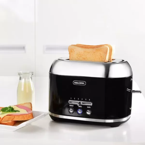 KALORIK Retro 2-Slice Black Wide Slot Toaster